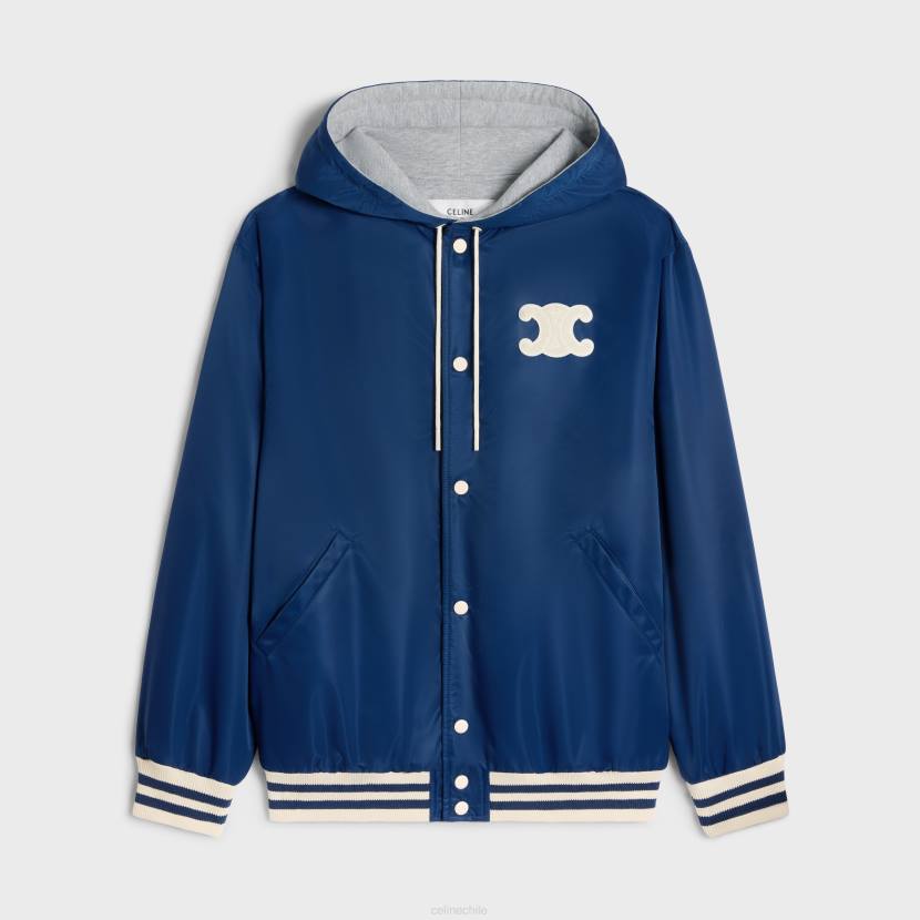 vestir CELINE chaqueta teddy de nailon con capucha Paris Armada mujer NL48667