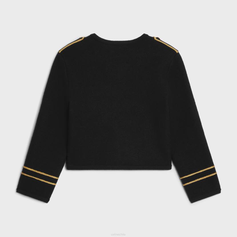 vestir CELINE chaqueta tipo cárdigan militar de lana negro mujer NL48618