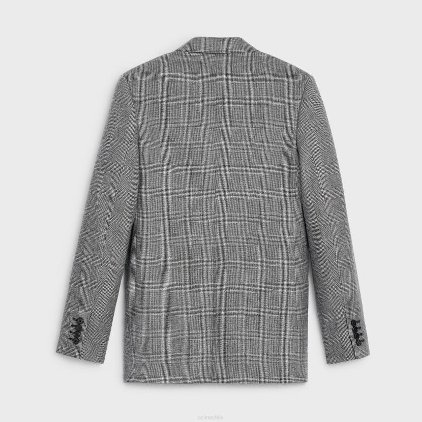 vestir CELINE chaqueta tomboy de franela craie/negro mujer NL48719