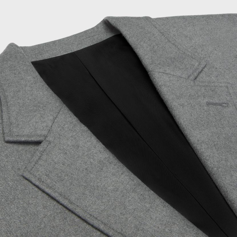 vestir CELINE chaqueta tommy de franela de cachemir gris melange mujer NL48575