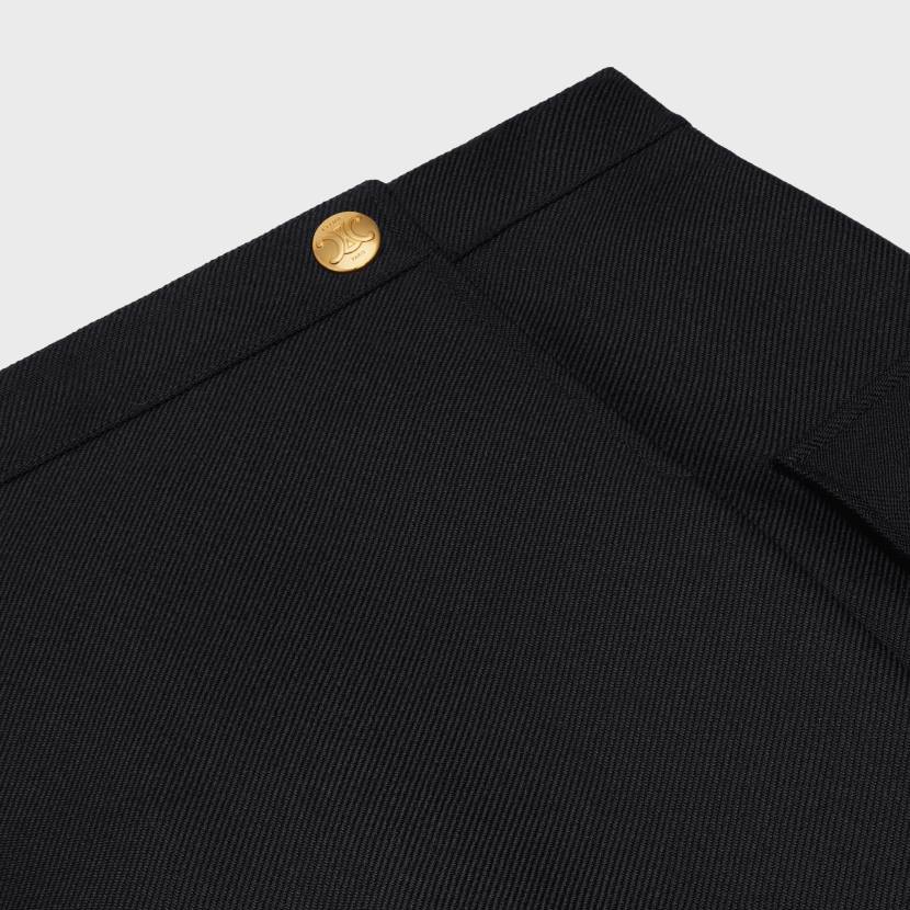 vestir CELINE falda con bolsillos de parche en lana mohair negro mujer NL48817