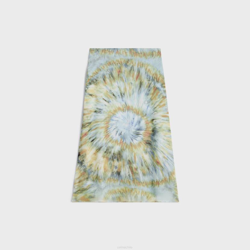 vestir CELINE falda midi de georgette de seda azul grunge/terracota/caqui mujer NL48586