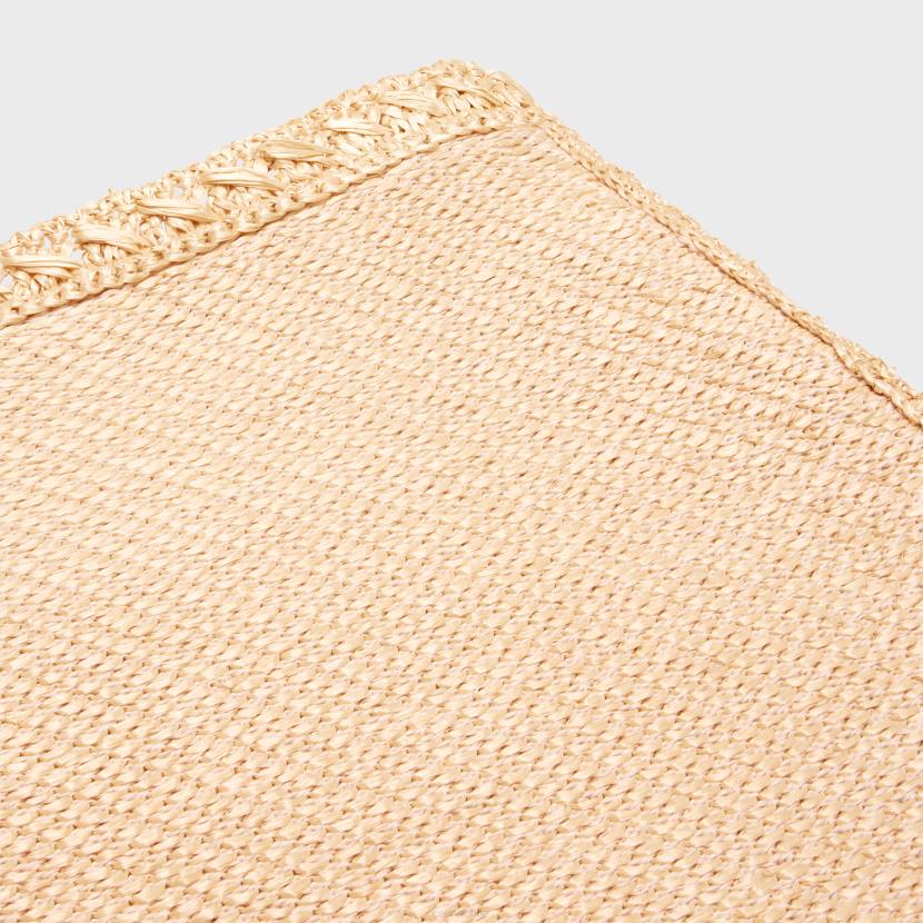 vestir CELINE minifalda de rafia tejida a crochet natural mujer NL48819