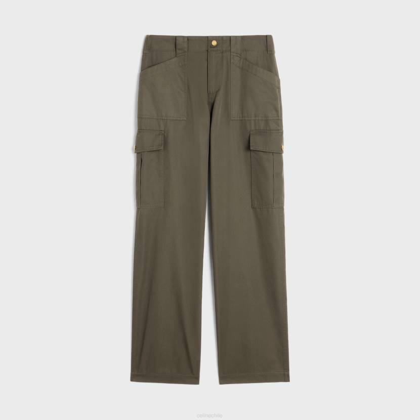 vestir CELINE pantalones cargo de algodón técnico lodo mujer NL48879