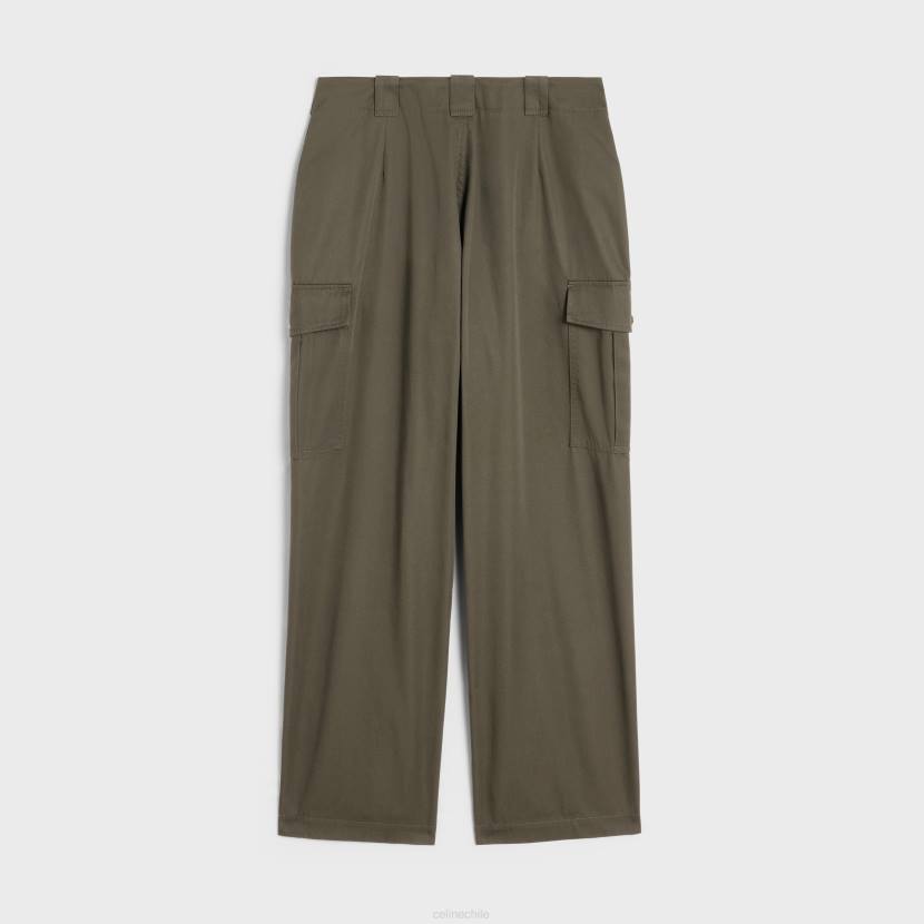 vestir CELINE pantalones cargo de algodón técnico lodo mujer NL48879