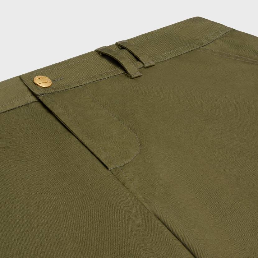 vestir CELINE pantalones cargo de lino y algodón caqui militar mujer NL48650