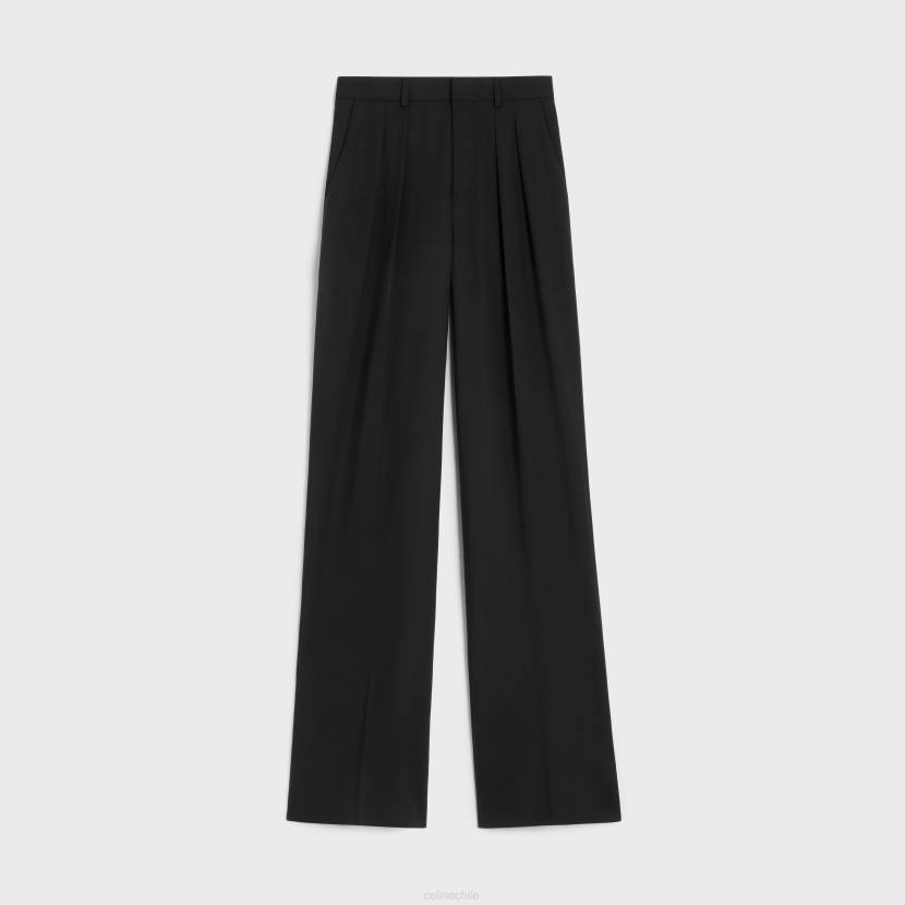 vestir CELINE pantalones tixie con doble pliegue en lana negro mujer NL48872