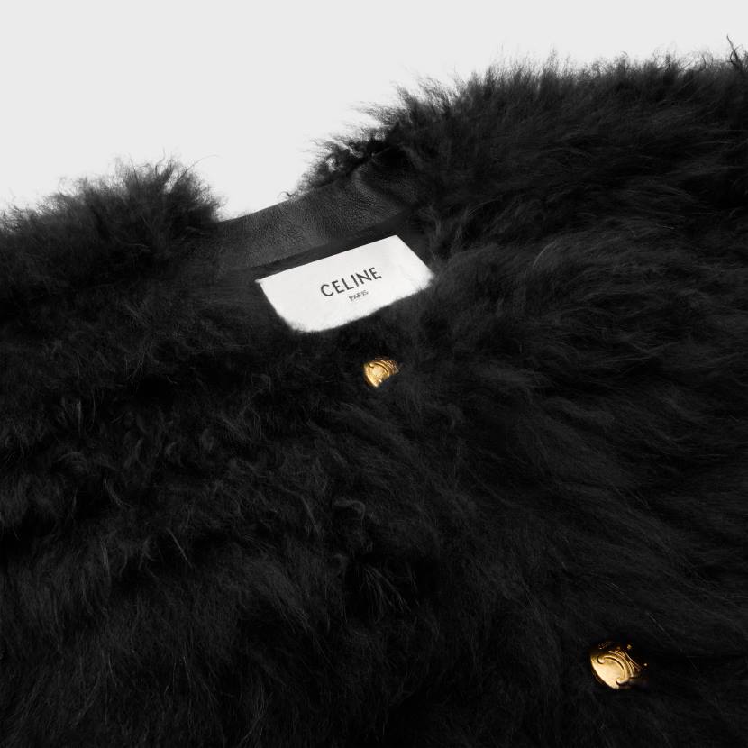 vestir CELINE cárdigan bordado de cachemir de cabra negro mujer NL48620