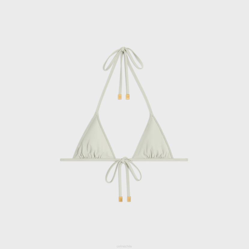 vestir CELINE Top triangular Triomphe de punto mate amande verde mujer NL48907