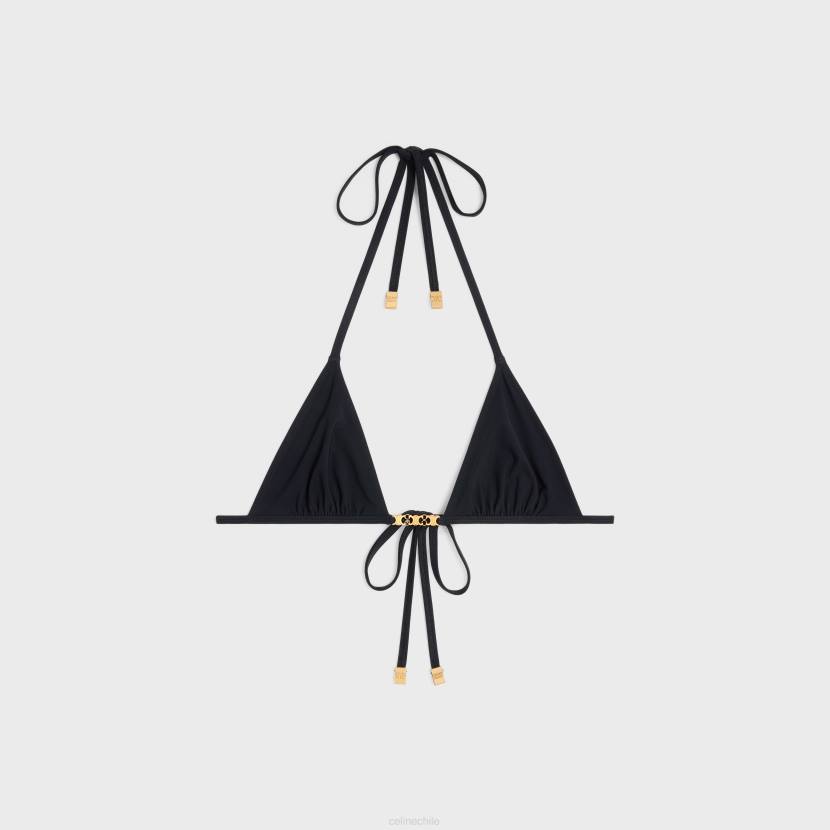 vestir CELINE Top triangular Triomphe de punto mate negro mujer NL48898