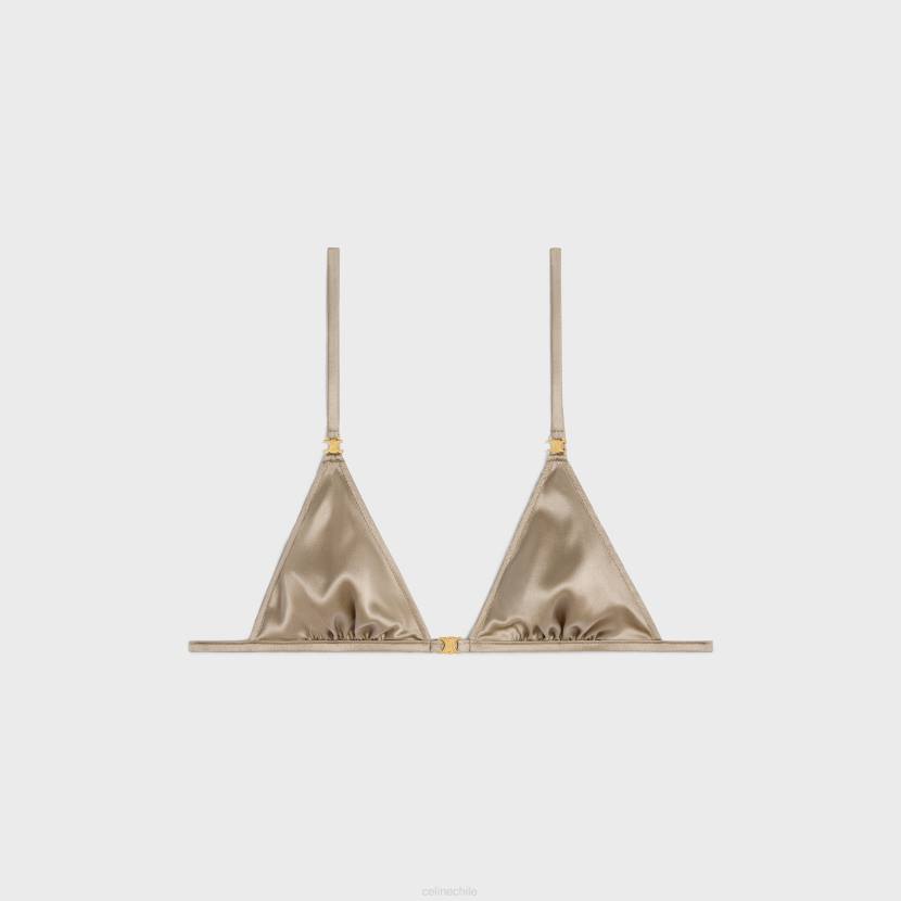 vestir CELINE sujetador triangular triomphe de seda blanco roto/rojo profundo mujer NL48583