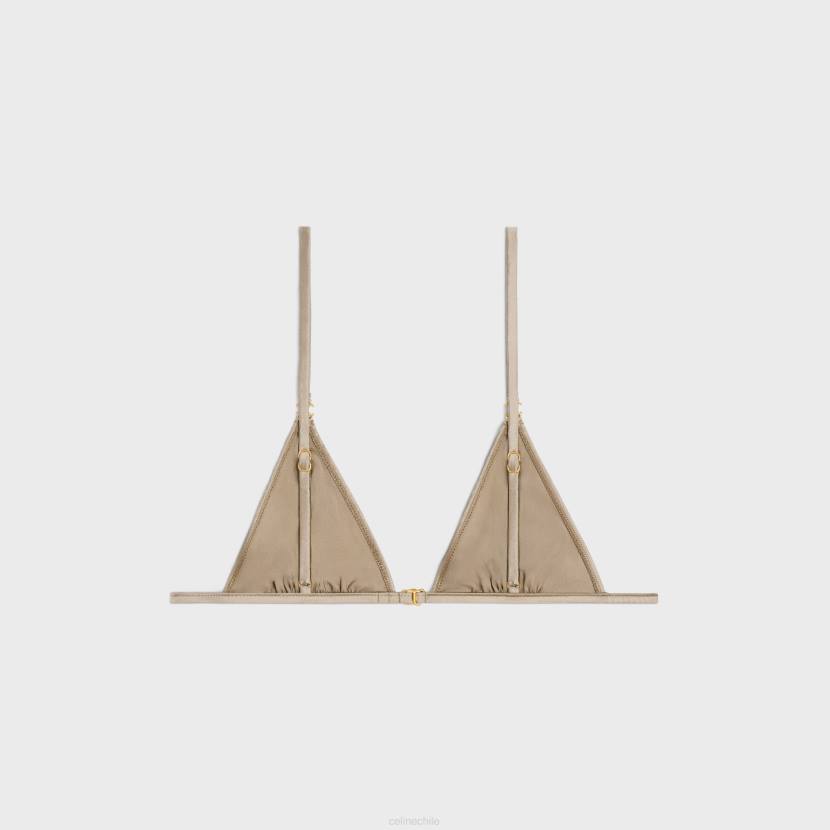 vestir CELINE sujetador triangular triomphe de seda blanco roto/rojo profundo mujer NL48583