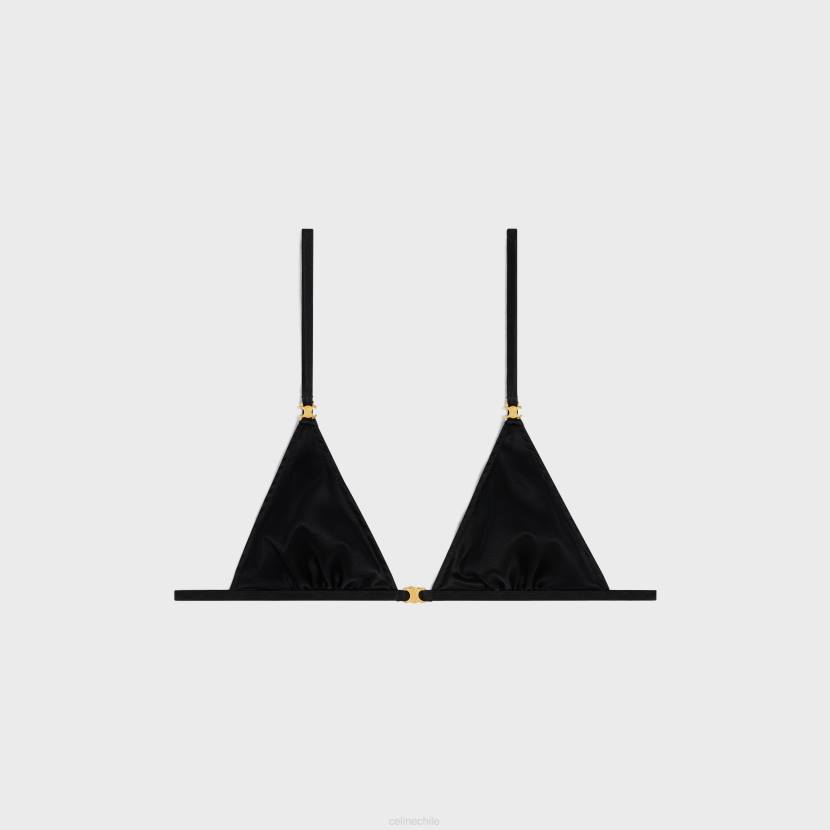 vestir CELINE sujetador triangular triomphe de seda negro mujer NL48582