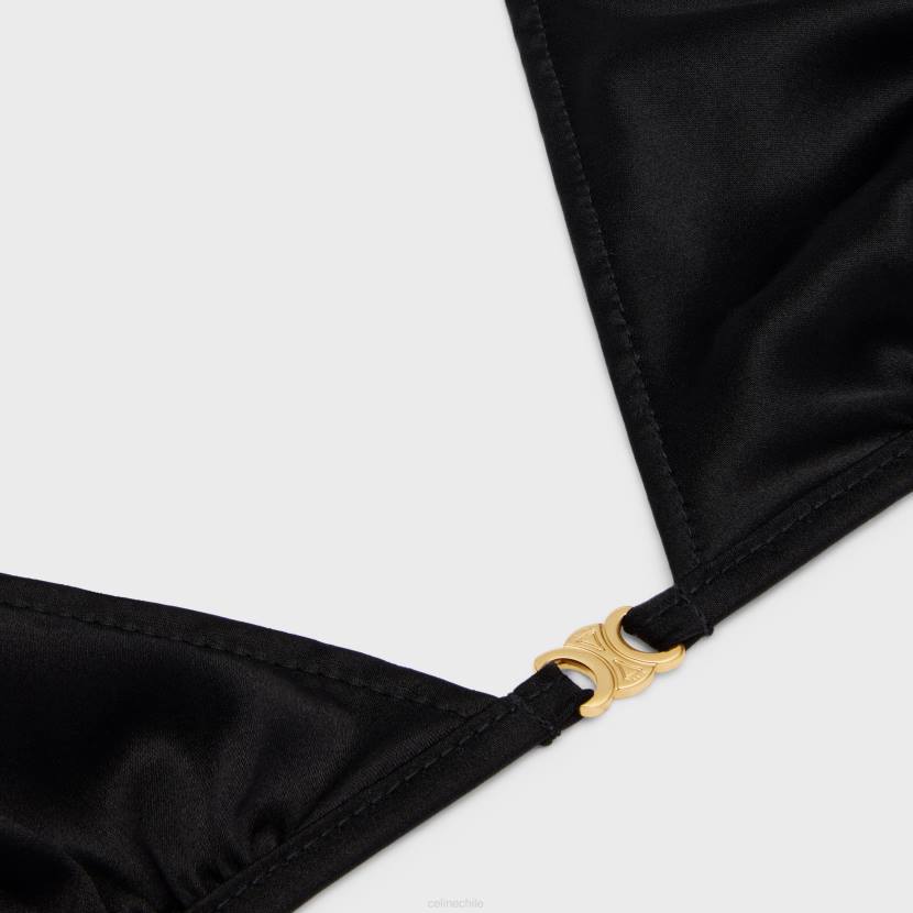 vestir CELINE sujetador triangular triomphe de seda negro mujer NL48582