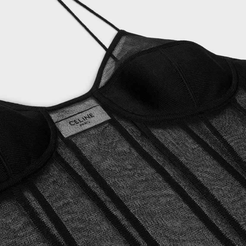 vestir CELINE top corsé en organza de seda negro mujer NL48641