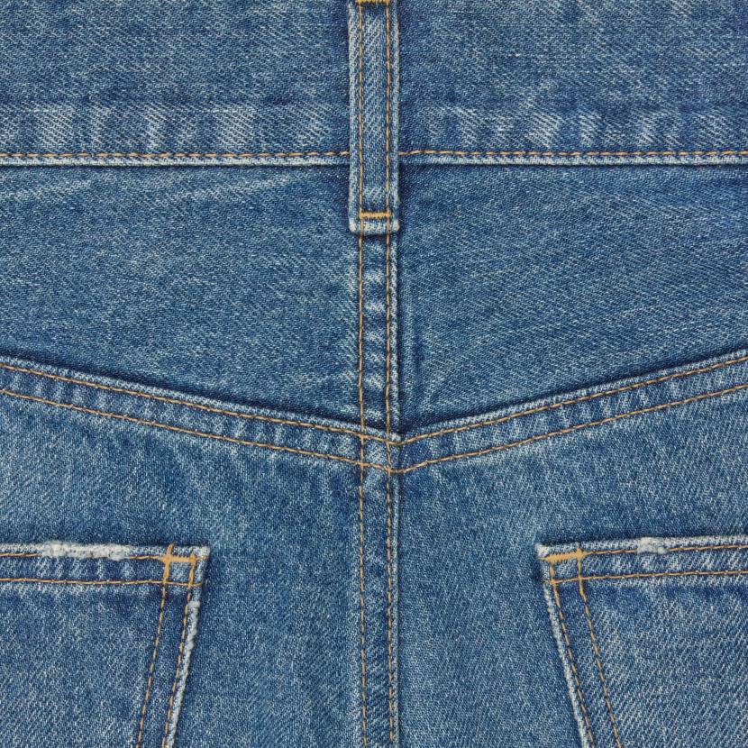 vestir CELINE Vaqueros acampanados Dylan con firma en denim lavado sindical mujer NL48862