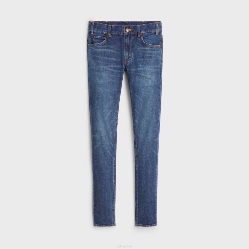 vestir CELINE jeans ajustados en denim lavado de unión oscuro mujer NL48869