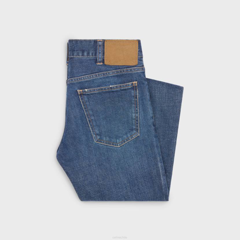 vestir CELINE jeans ajustados en denim lavado de unión oscuro mujer NL48869