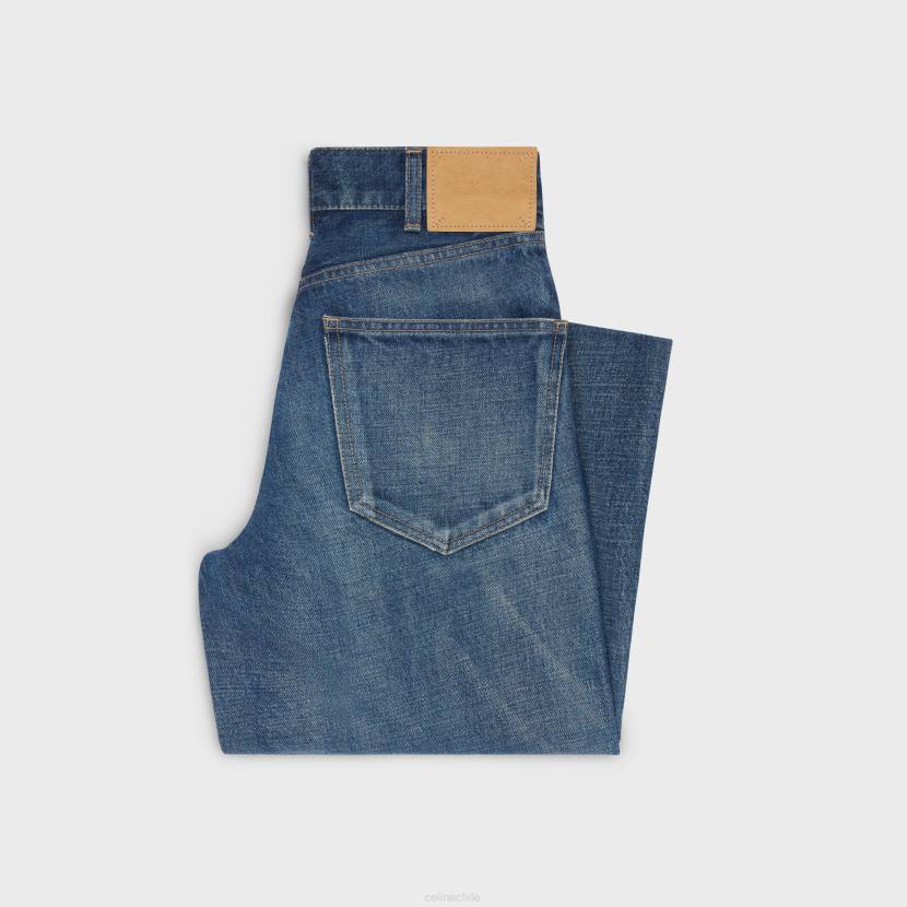 vestir CELINE jeans estilo gatito en denim lavado de unión oscuro mujer NL48647