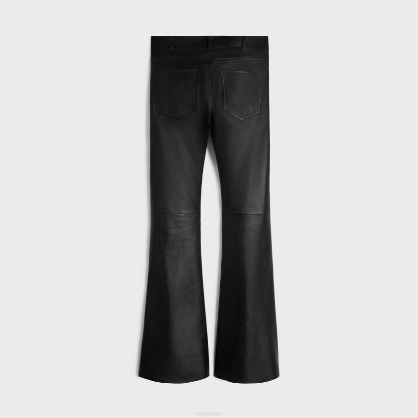 vestir CELINE jeans marco de piel de cordero suave negro mujer NL48643