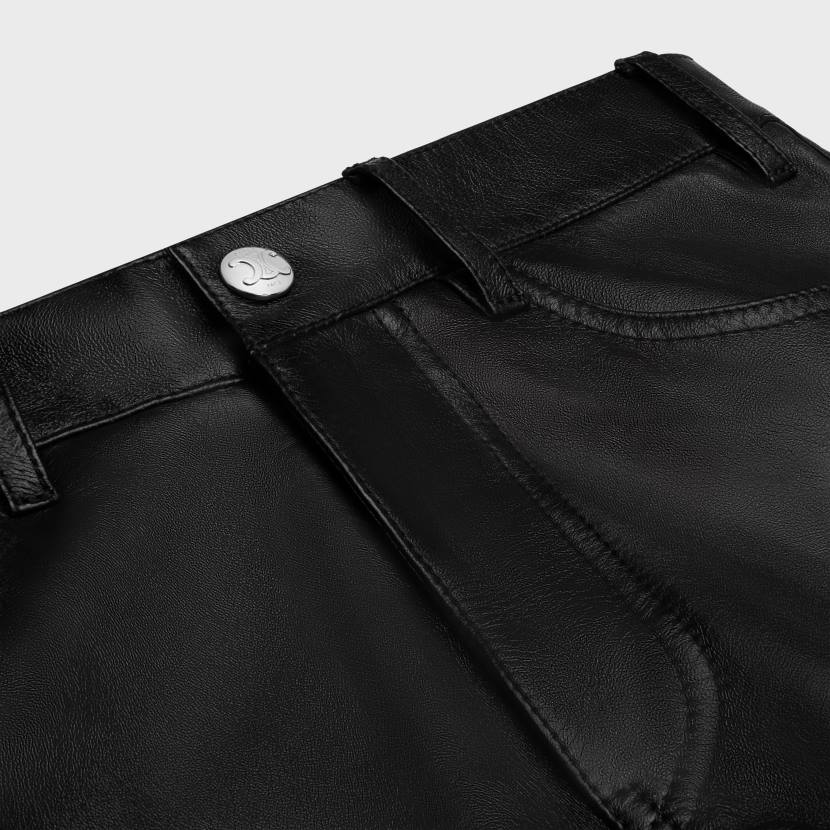 vestir CELINE jeans marco de piel de cordero suave negro mujer NL48643