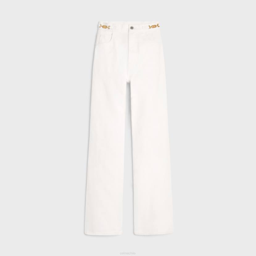 vestir CELINE vaqueros acampanados jane en denim lavado blanco óptico mujer NL48856