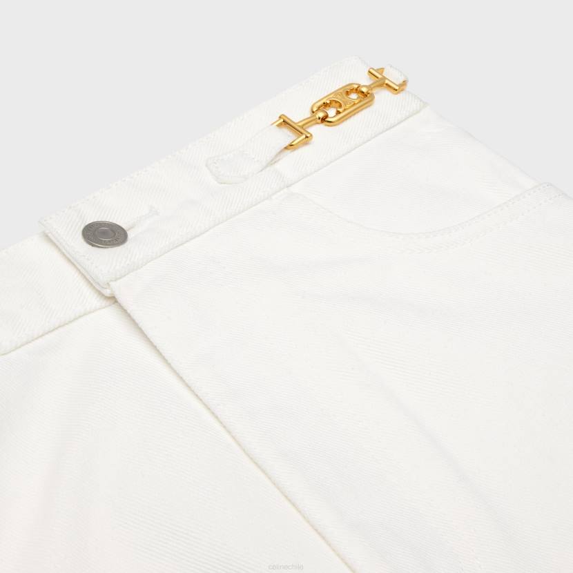 vestir CELINE vaqueros acampanados jane en denim lavado blanco óptico mujer NL48856