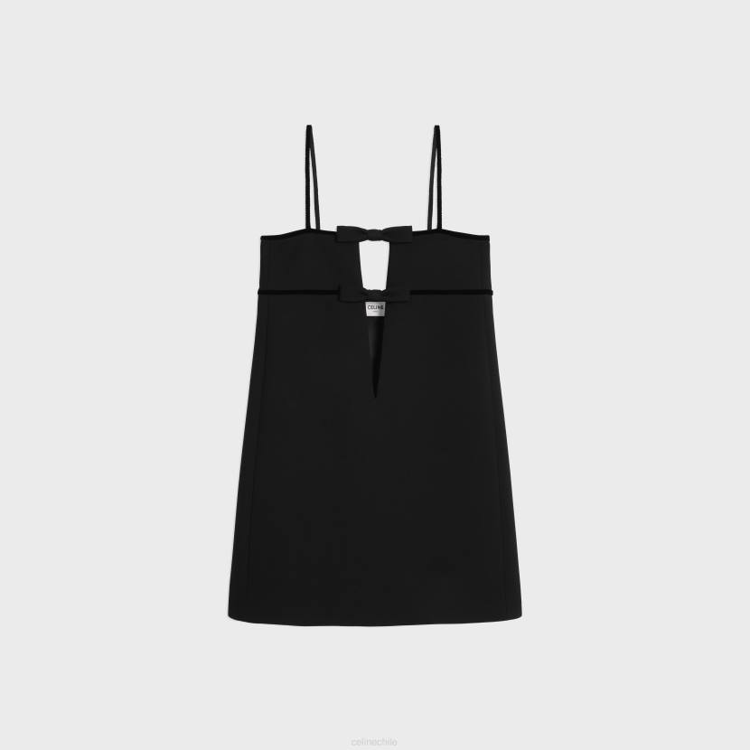 vestir CELINE minivestido trapecio de lana doble negro mujer NL48585