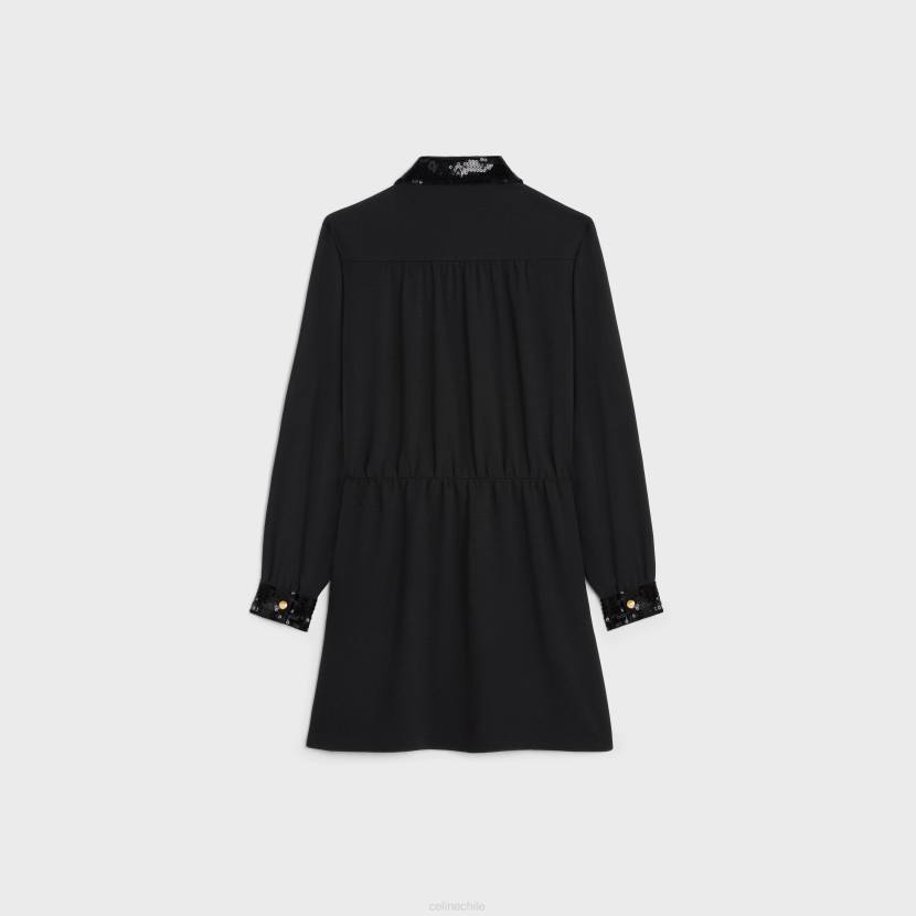 vestir CELINE minivestido workwear de viscosa marta negro mujer NL48652