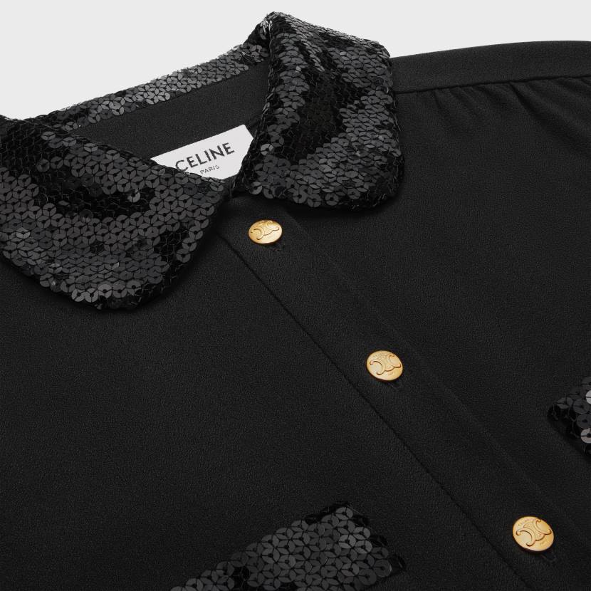 vestir CELINE minivestido workwear de viscosa marta negro mujer NL48652