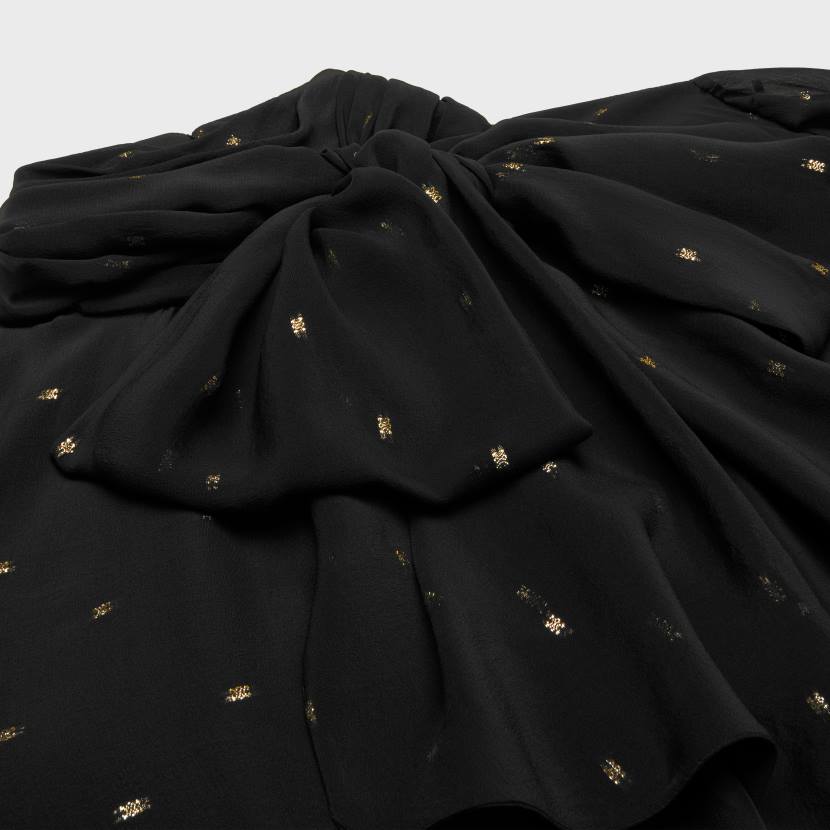 vestir CELINE vestido babydoll de georgette de seda negro/o mujer NL48651