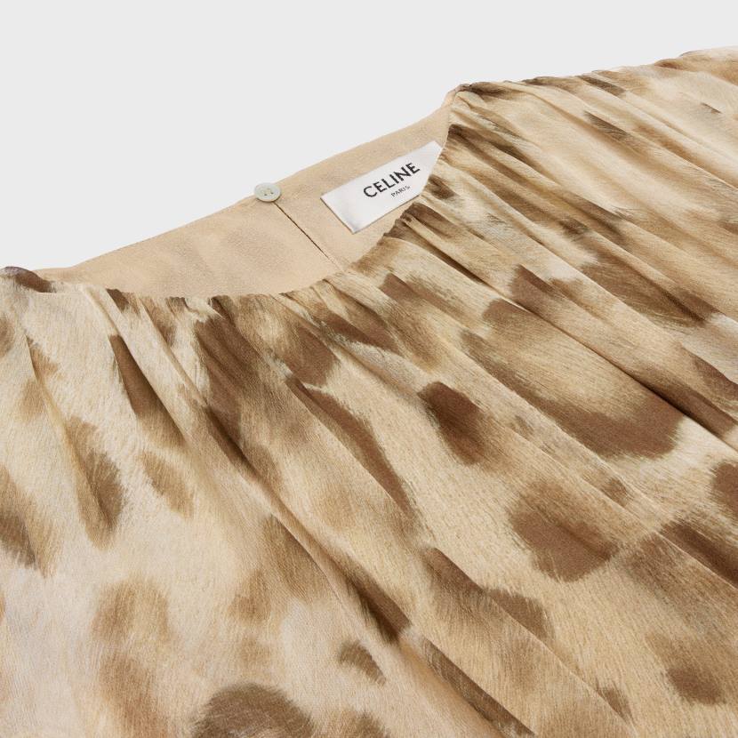 vestir CELINE vestido corto drapeado en muselina de seda rubio mujer NL48795