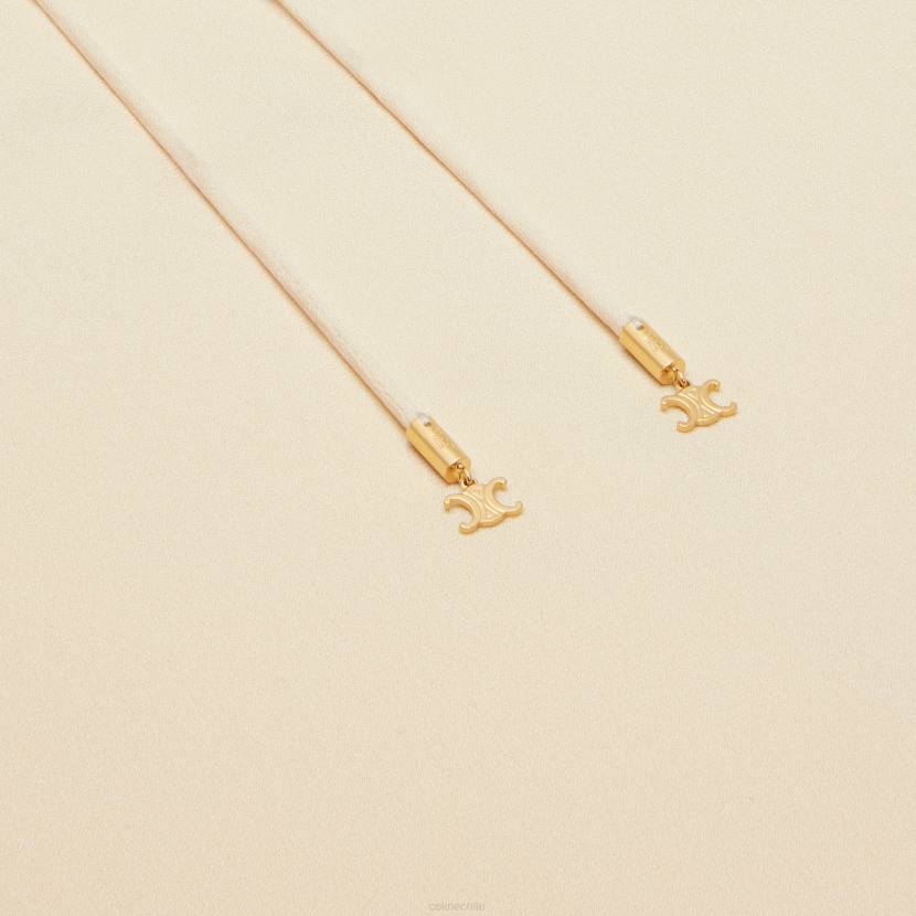 vestir CELINE vestido jabot de marta de seda ligera crema mujer NL48802