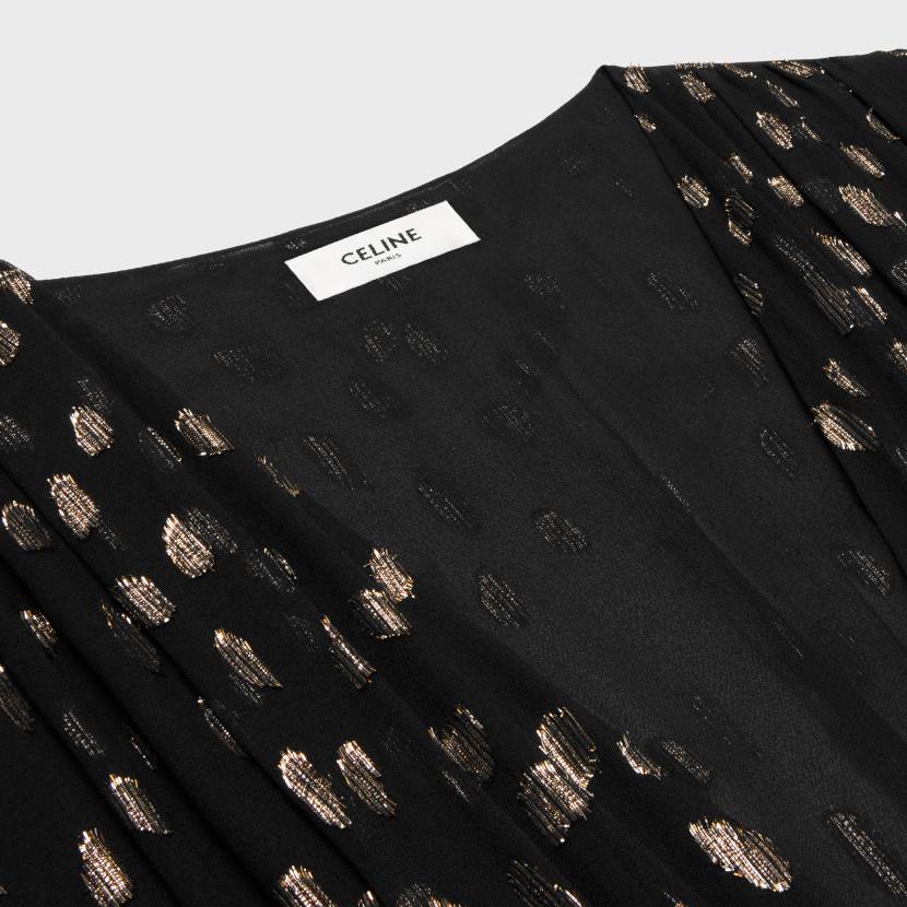 vestir CELINE vestido largo de georgette de seda fil coupé negro mujer NL48792