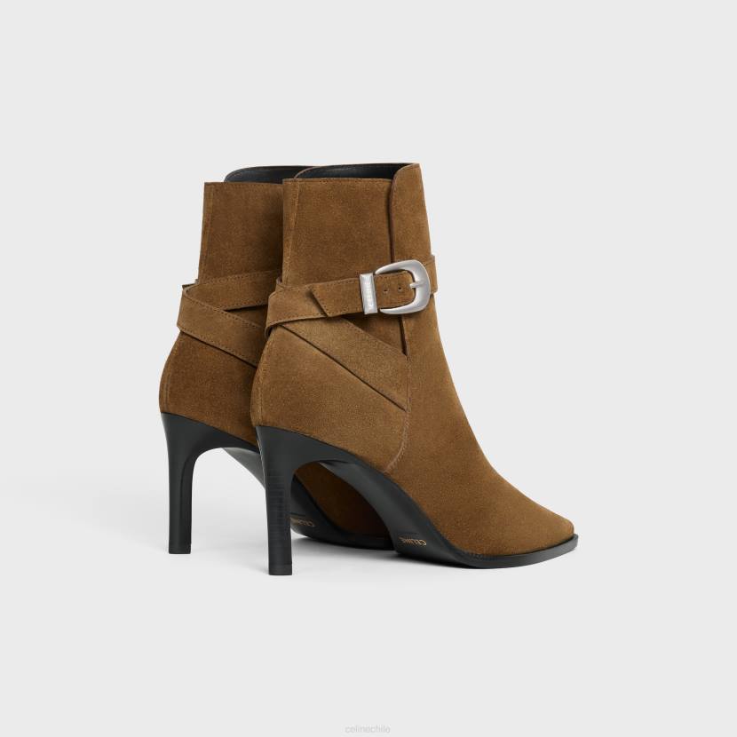 calzado CELINE Bota jodphur verneuil de piel de becerro ante gris pardo mujer NL48960