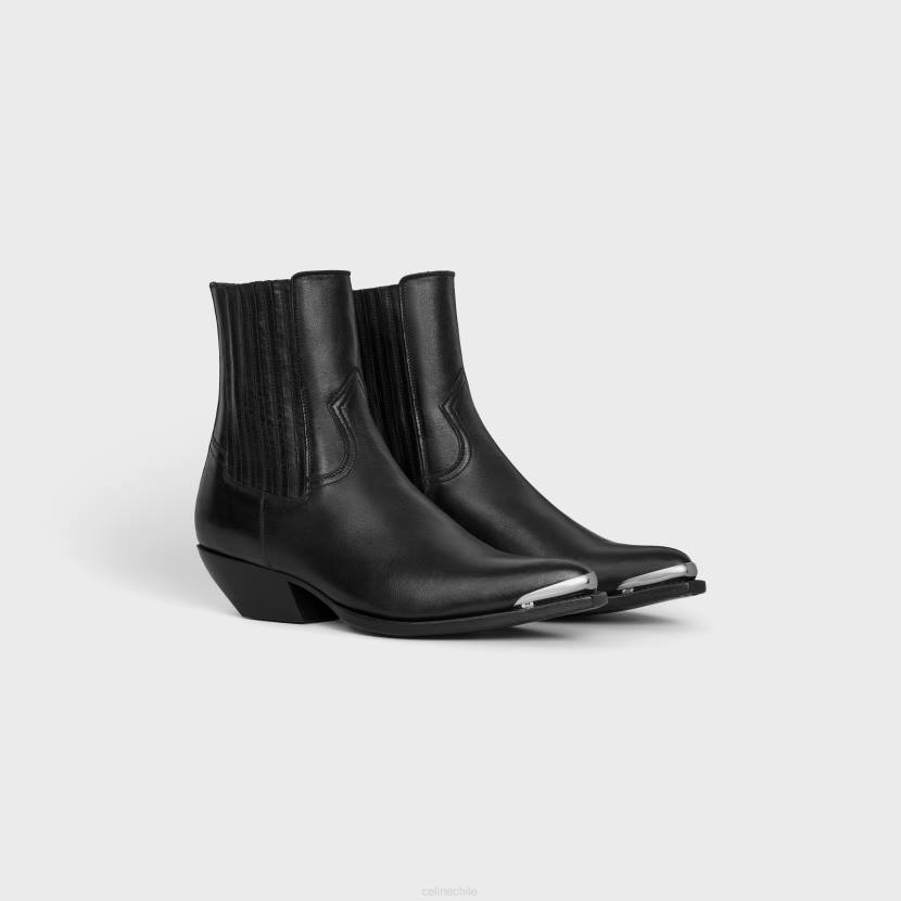 calzado CELINE Botas estilo crucero Bota Chelsea con puntera de metal en piel de becerro negro mujer NL48962