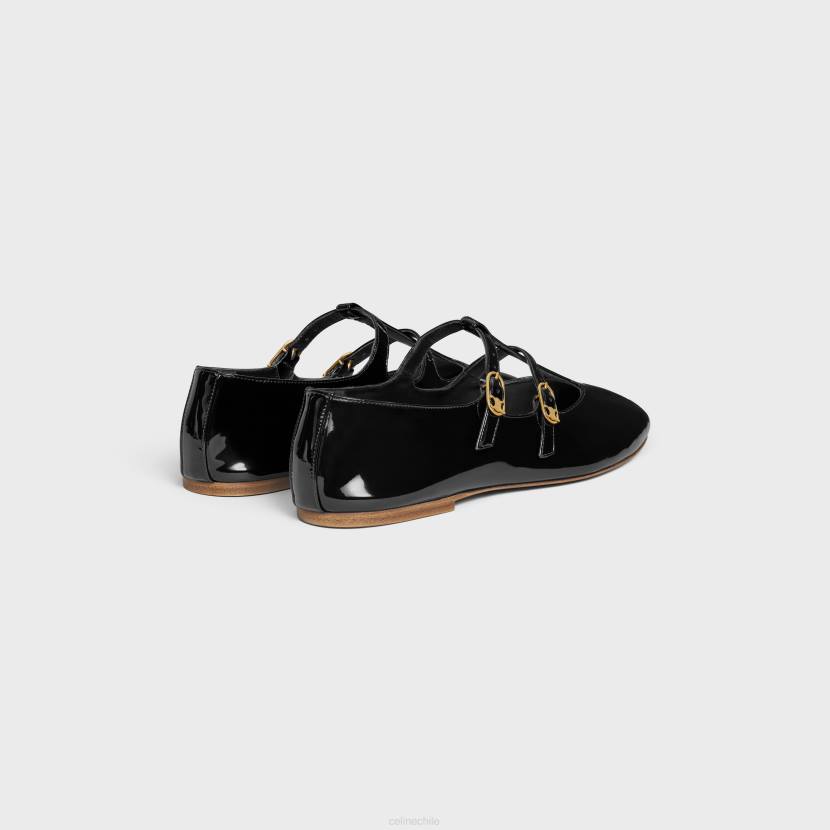 calzado CELINE bebés les ballerines en piel de becerro charol negro mujer NL48972