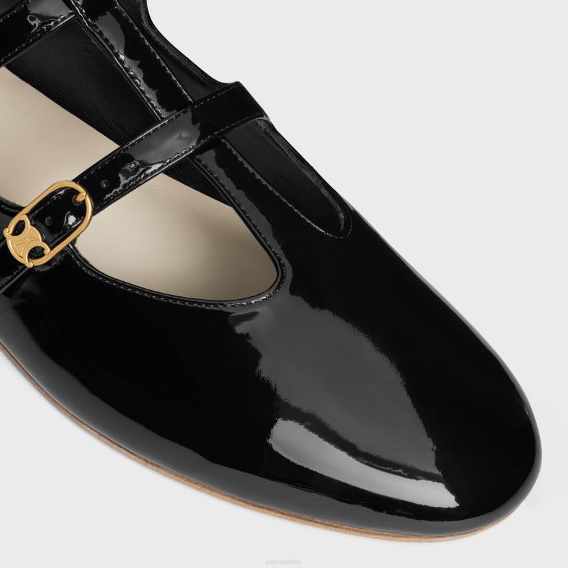 calzado CELINE bebés les ballerines en piel de becerro charol negro mujer NL48972