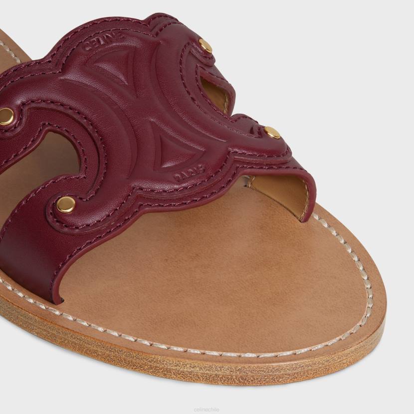 calzado CELINE mule triomphe de piel de becerro burdeos claro mujer NL48997