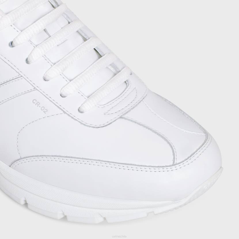 calzado CELINE Zapatilla deportiva baja con cordones runner cr-02 de piel de becerro blanco óptico/negro mujer NL48913