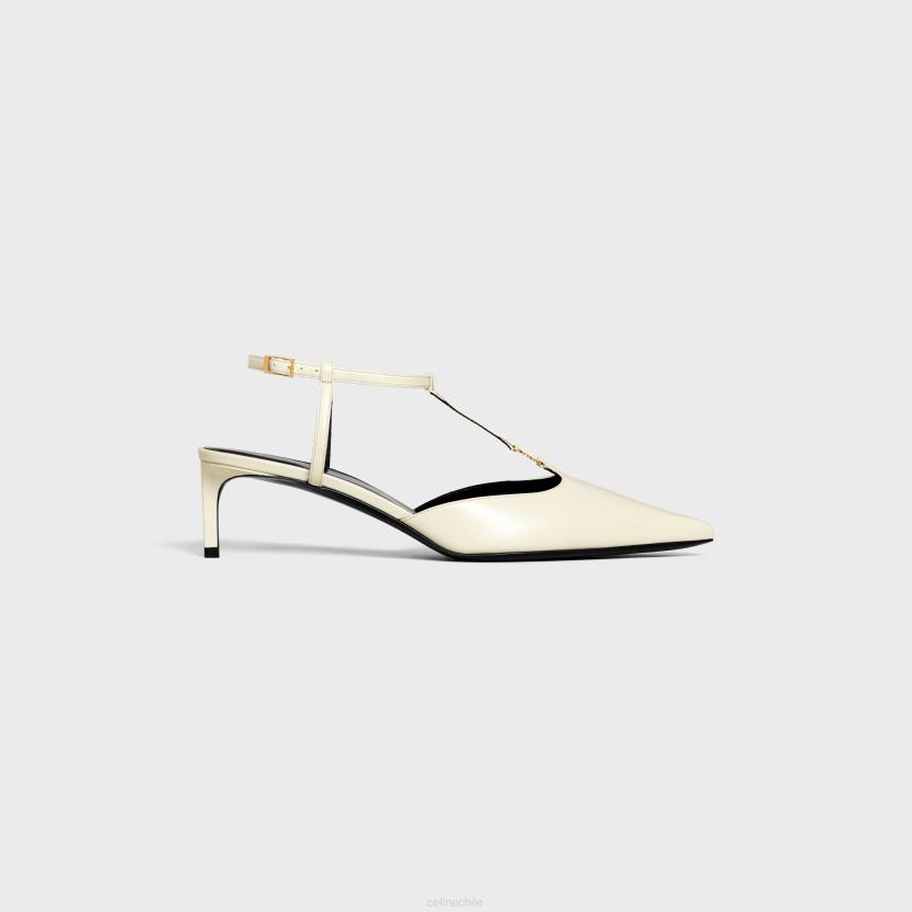 calzado CELINE Zapatos de tacón con barra en T Kitty de piel de cordero leche mujer NL48981