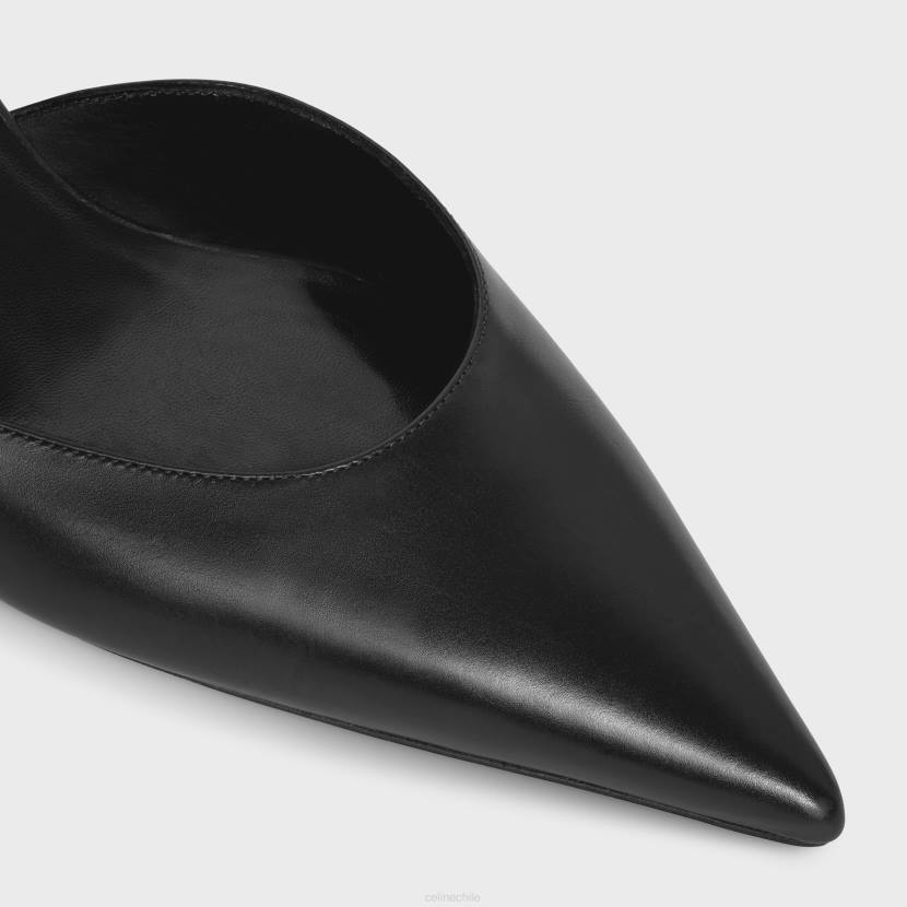 calzado CELINE gatito con correa triomphe en piel de becerro acabado dorado negro mujer NL48943